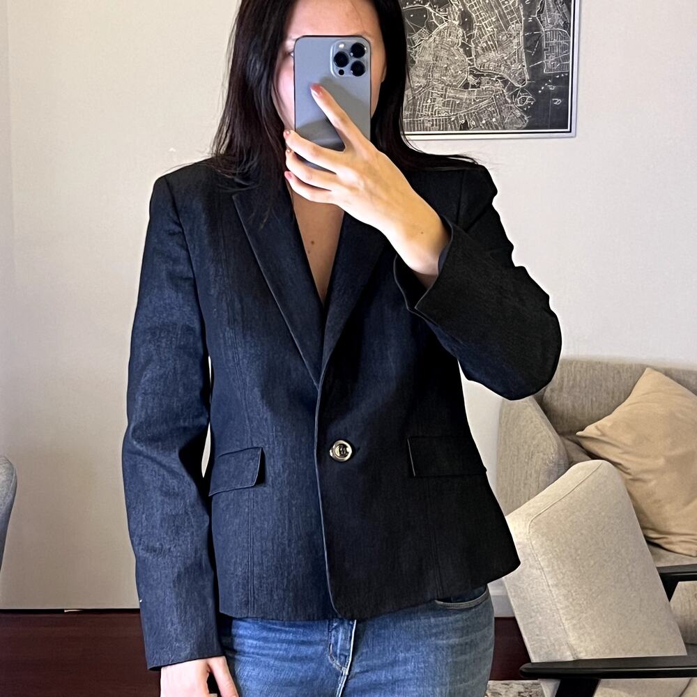 Kasper Gray Basic Jacket size 10 petit Cotton NWT - image 1